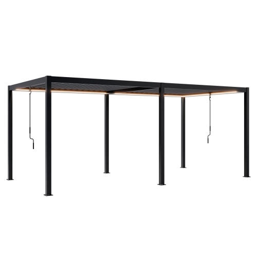 Pergola ogrodowa tarasowa aluminiowa NORDVIC Skyline LED Light 3 x 6 m Antracyt